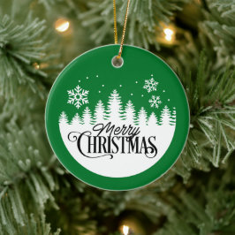 Schneeflocken Frohe Weihnachten - Weihnachtsschmuc Keramik Ornament