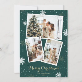 Schneeflocken Frohe Weihnachts-Foto-Karten Feiertagskarte
