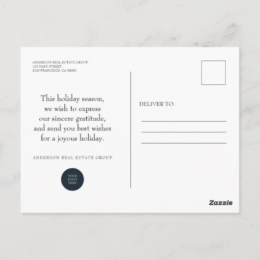 Schneeflocken | Frohe Weihnachtsgrüße Postkarte (Rückseite)