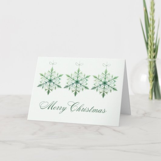 Schneeflocken Frohe Weihnachtskarte Karte (Vorderseite)