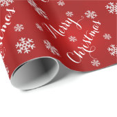Schneeflocken Frohe Weihnachtswrapping Papier in R Geschenkpapier (Rolleneckpunkt)