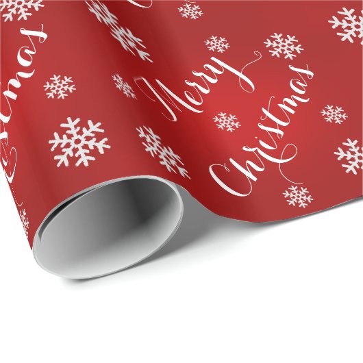 Schneeflocken Frohe Weihnachtswrapping Papier in R Geschenkpapier (Rolleneckpunkt)