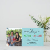 Schneeflocken fröhlich und hell feiertagskarte (Stehend Vorderseite)