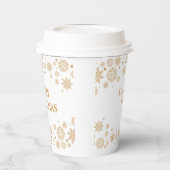 Schneeflocken Fröhliche Weihnachtszeitung Cups  Pappbecher (Links)