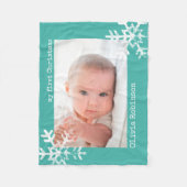 Schneeflocken für das Aquamarine Foto des Babys Fleecedecke (Vorderseite)