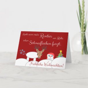 Schneeflocken furzendes Rentier zu Weihnachten! Karte