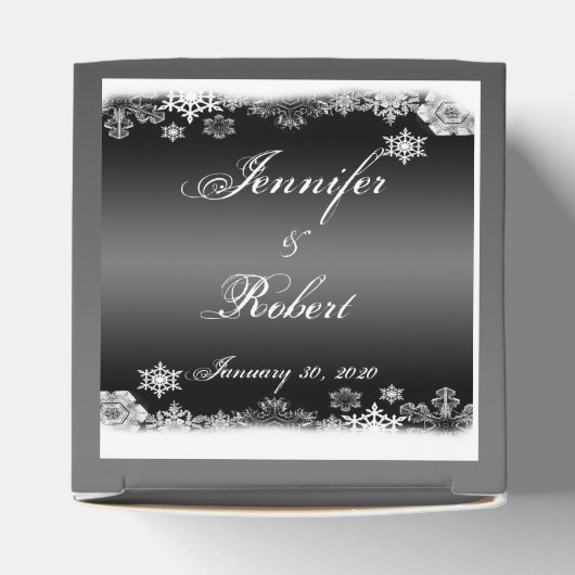 Schneeflocken-Gastgeschenk Hochzeit Geschenkschachtel (Oben)
