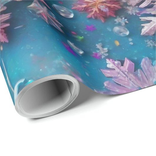 Schneeflocken, gefroren geschenkpapier (Rolleneckpunkt)