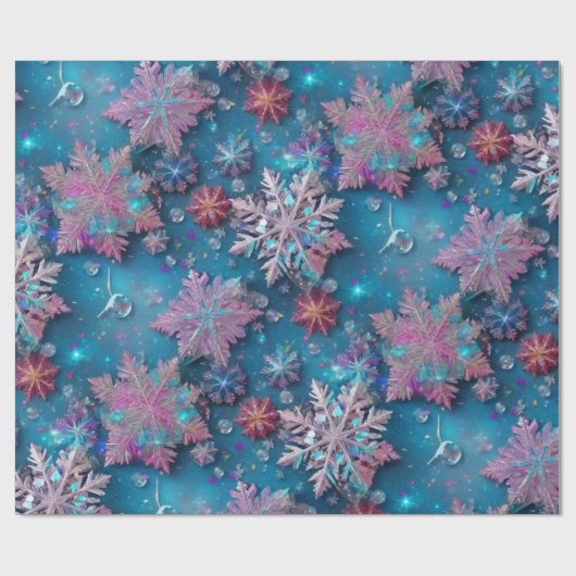 Schneeflocken, gefroren geschenkpapier (Flach)