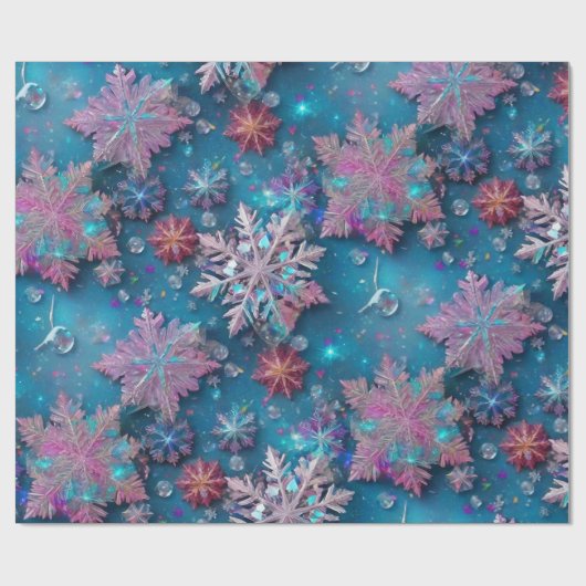 Schneeflocken, gefroren geschenkpapier (Flach)