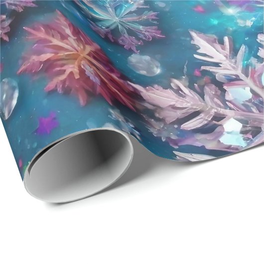 Schneeflocken, gefroren geschenkpapier (Rolleneckpunkt)