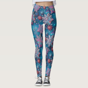 Schneeflocken, gefroren leggings