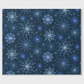 Schneeflocken, gefroren, Zweige und Blume Geschenkpapier (Flach)