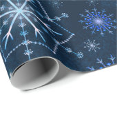 Schneeflocken, gefroren, Zweige und Blume Geschenkpapier (Rolleneckpunkt)