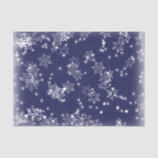 Schneeflocken gegen einen nächtlichen Himmel Seidenpapier (Vorderseite)