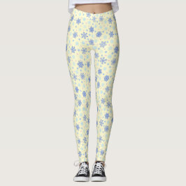 Schneeflocken Gelbe Pastel Gelb Elegant Stilvoll Leggings