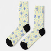 Schneeflocken Gelbe Pastel Gelb Elegant Stilvoll Socken (Linkes Detail)