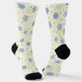 Schneeflocken Gelbe Pastel Gelb Elegant Stilvoll Socken