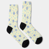Schneeflocken Gelbe Pastel Gelb Elegant Stilvoll Socken (Rechts)