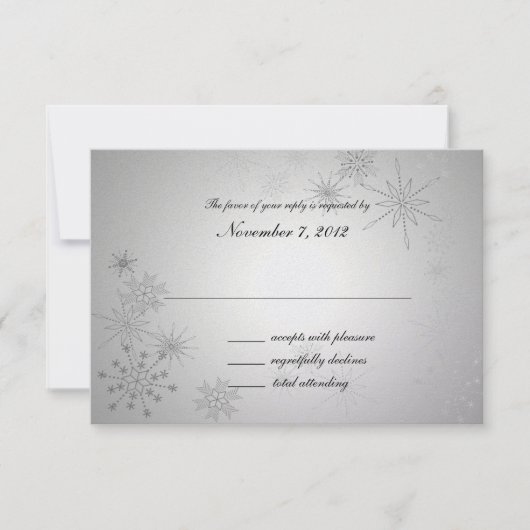 Schneeflocken Gemische Silver Wedding Response RSVP Karte (Vorderseite)
