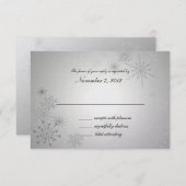 Schneeflocken Gemische Silver Wedding Response RSVP Karte (Vorne/Hinten)