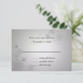 Schneeflocken Gemische Silver Wedding Response RSVP Karte (Stehend Vorderseite)