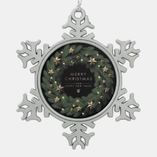 Schneeflocken gerahmter Schmuck Zinn-Ornament