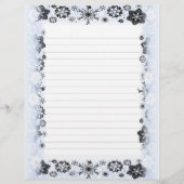 Schneeflocken Gerahmtes Schriftpapier (Vorderseite)