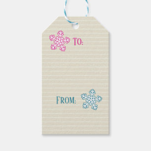 Schneeflocken & Geschenke Tag Geschenkanhänger