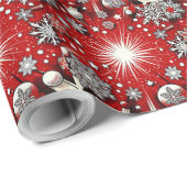 Schneeflocken Geschenkpapier (Rolleneckpunkt)