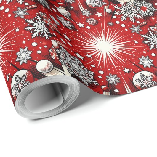 Schneeflocken Geschenkpapier (Rolleneckpunkt)