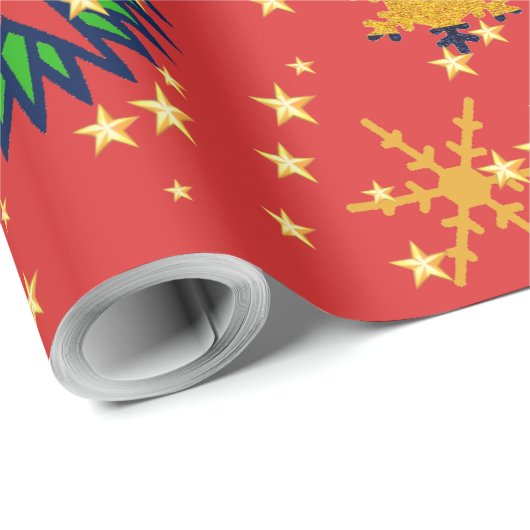 Schneeflocken - geschenkpapier (Rolleneckpunkt)