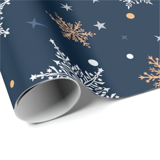 Schneeflocken Geschenkpapier (Rolleneckpunkt)