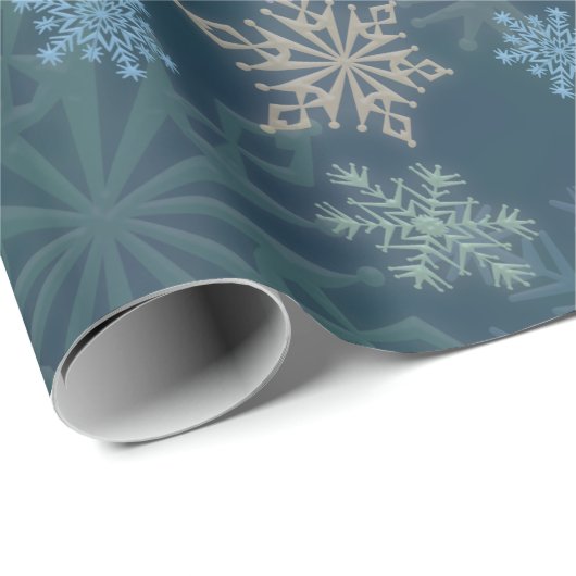 Schneeflocken Geschenkpapier (Rolleneckpunkt)