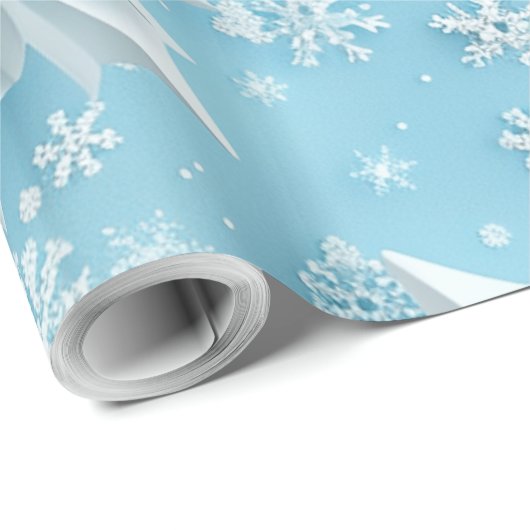 Schneeflocken Geschenkpapier (Rolleneckpunkt)