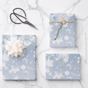Schneeflocken Geschenkpapier Set