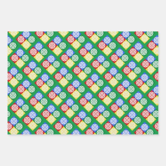 Schneeflocken Geschenkpapier Set (Vorderseite 2)