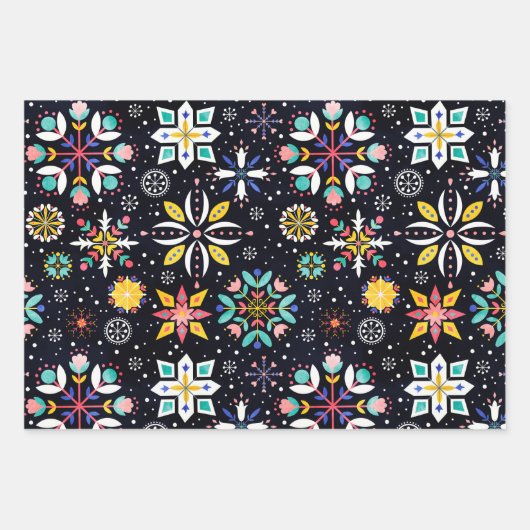 Schneeflocken Geschenkpapier Set (Vorderseite 2)