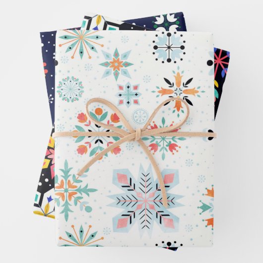 Schneeflocken Geschenkpapier Set (Beispiel)