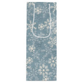 Schneeflocken Geschenktüte Für Weinflaschen (Vorderseite)