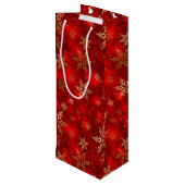 Schneeflocken Geschenktüte Für Weinflaschen (Rückseite Schrägansicht)