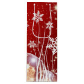 Schneeflocken Geschenktüte Für Weinflaschen (Vorderseite)