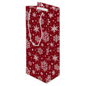 Schneeflocken Geschenktüte Für Weinflaschen (Rückseite Schrägansicht)