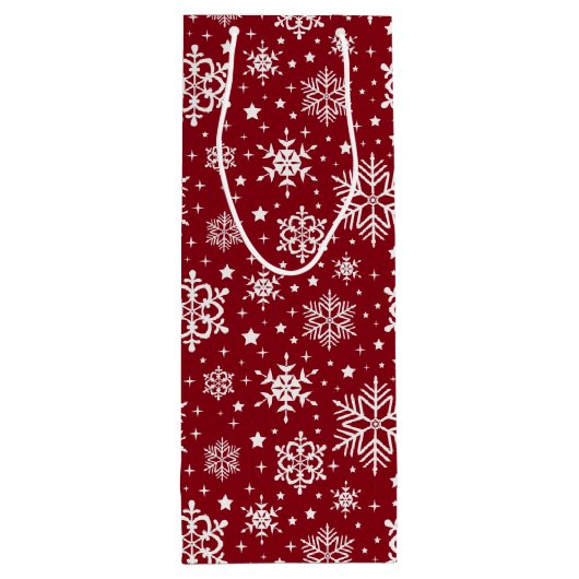 Schneeflocken Geschenktüte Für Weinflaschen (Rückseite)