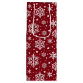 Schneeflocken Geschenktüte Für Weinflaschen (Vorderseite)