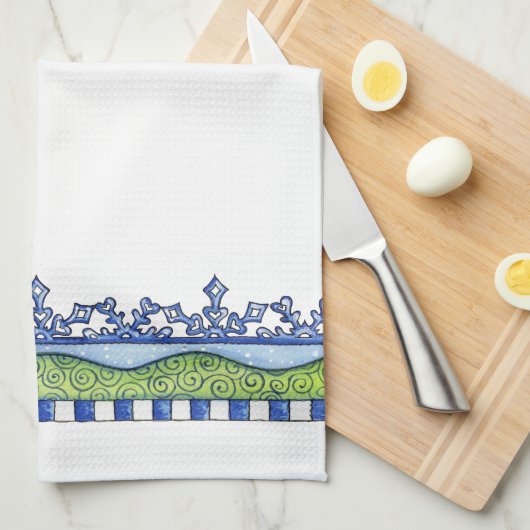 Schneeflocken Geschirrtuch (Viertel Falte)