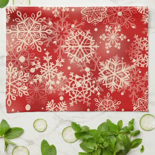 Schneeflocken Geschirrtuch (Gefaltet)