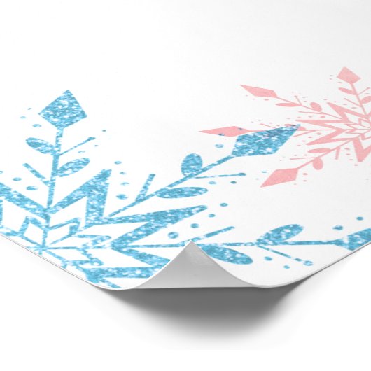 Schneeflocken Geschlecht offenbart Boy oder Girl C Poster (Ecke)