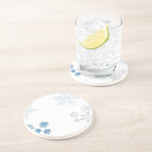 Schneeflocken Getränkeuntersetzer (Seite)