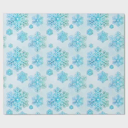 Schneeflocken Glanz Geschenkpapier (Flach)